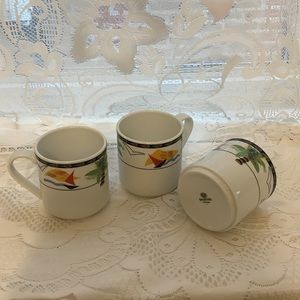 3 Bauscher palm tree cups